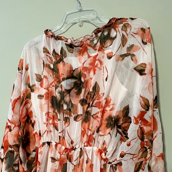 CURATIONS medium sheer floral print lined long maxi dress can be coverup as well - Picture 9 of 13